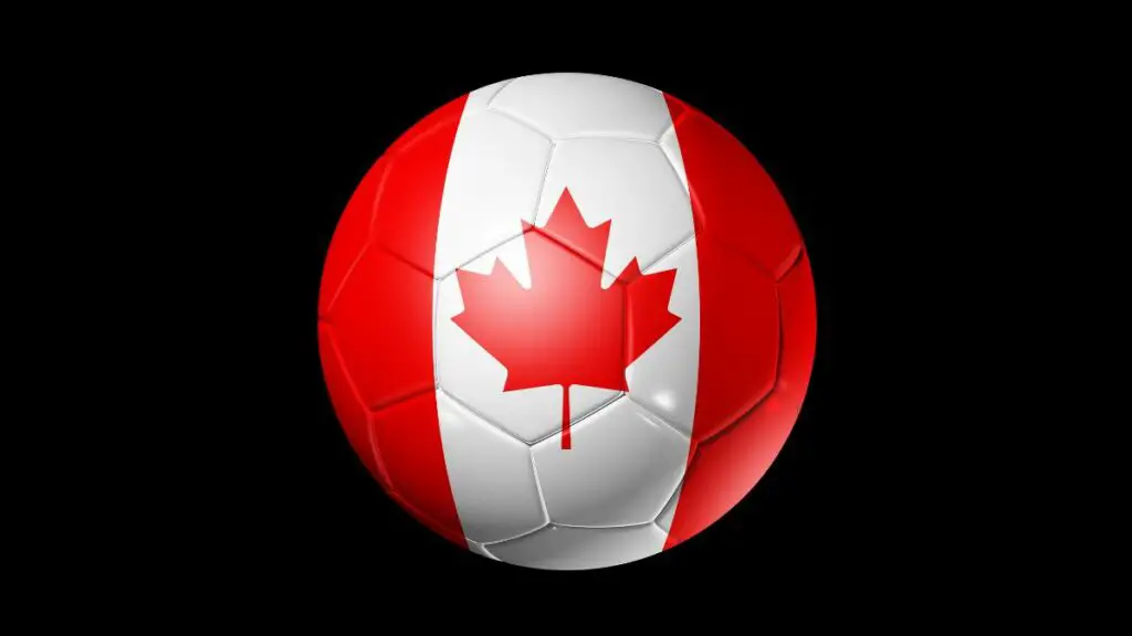 soccer ball with Canada flag
